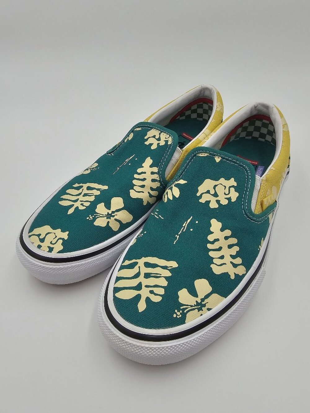 Vans Old Skool Slip-On Aloha Marine & Gold Skateboard Sneakers Men's Size 8